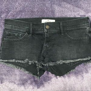 hollister black jean shorts